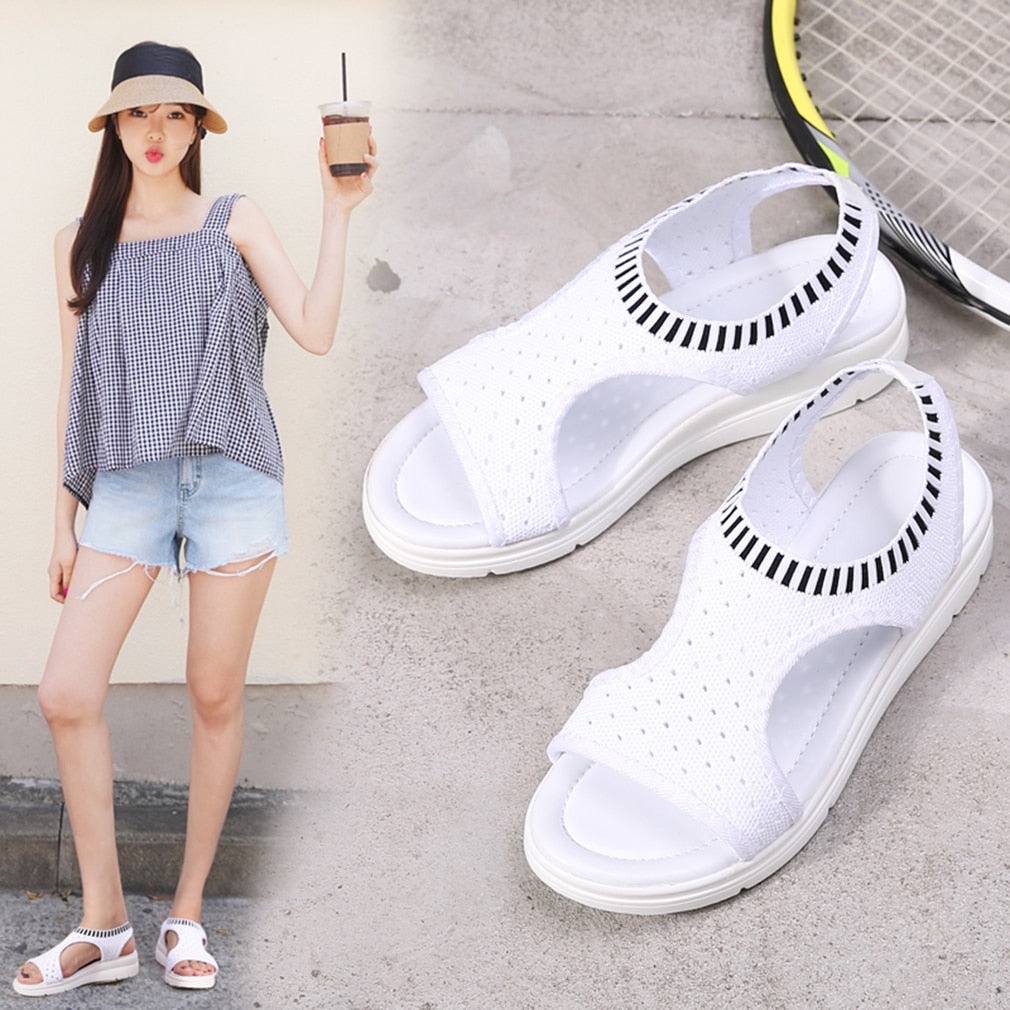sandalias plataforma mujer negra verano antideslizantes