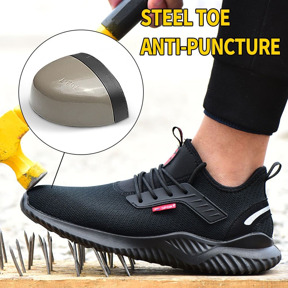 zapatos seguridad cómodo hombre detalle suela gruesa