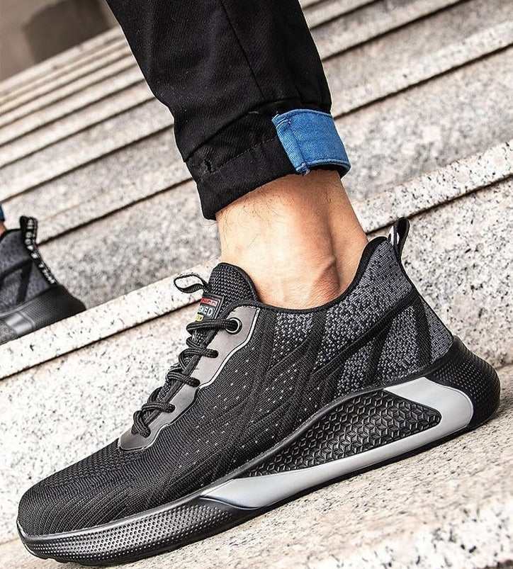 botas seguridad negras deportivas hombre detalle lateral