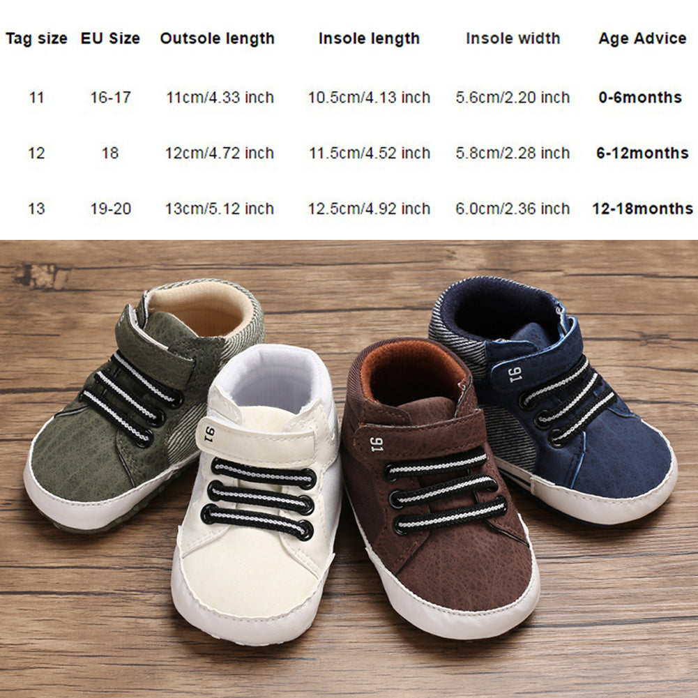 guía tallas zapatillas bebe primeros pasos colores