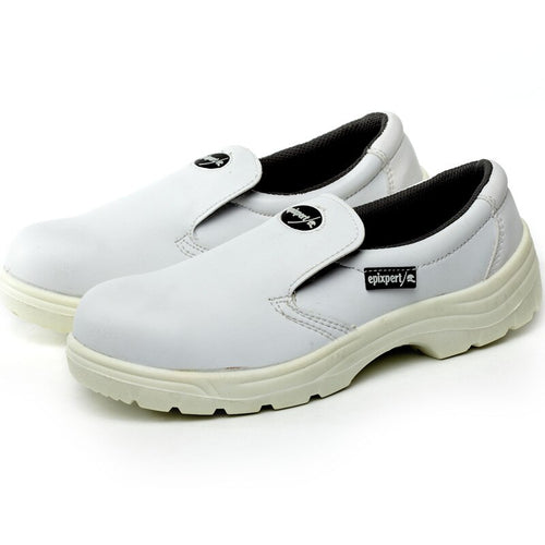 zapatos seguridad blancos punta acero cierre velcro hombre